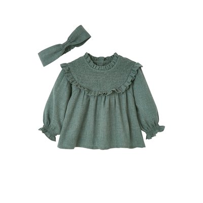 Blouse à smocks et son bandeau assorti VERTBAUDET