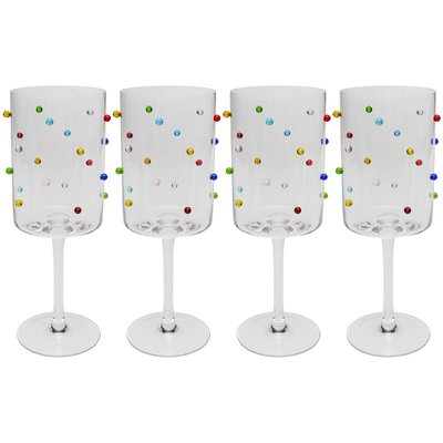 Lot de 4 verres à vin, PARTY DOTS KARE DESIGN