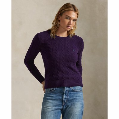 Wool/Cashmere Jumper in Cable Knit with Crew Neck POLO RALPH LAUREN