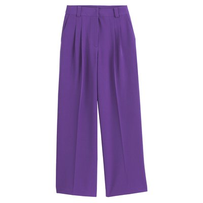 Pleat Front Trousers with Wide Leg LA REDOUTE COLLECTIONS