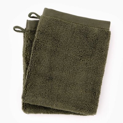 Lot de 2 gants de toilette, en coton BIO GOTS MONOPRIX MAISON