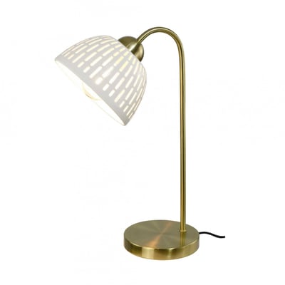 Lampe à poser en métal & céramique avec un cordon textile, TELIA C-CREATION