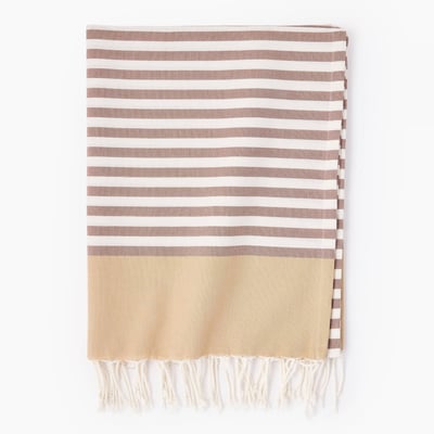 Fouta rayée avec franges, 100x180cm, 100% coton bio MONOPRIX