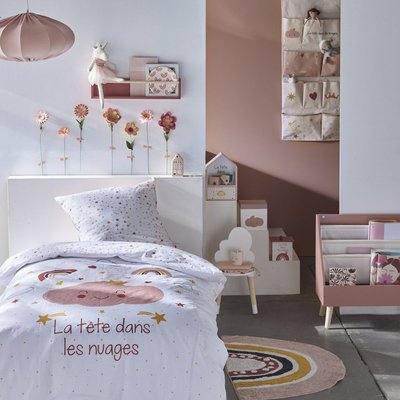 Parure de lit enfant imprimé coton LA TETE DANS LES NUAGES TODAY