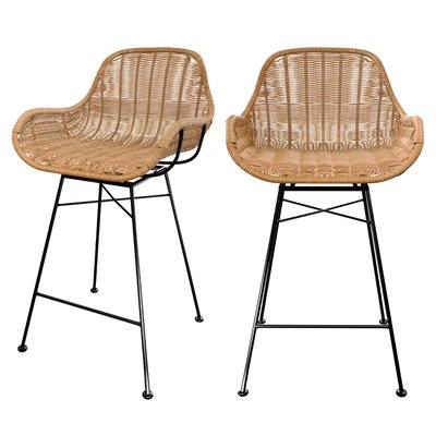 Lot de 2 chaises pour îlot central 65 cm en résine - CARMELA RENDEZ-VOUS DÉCO