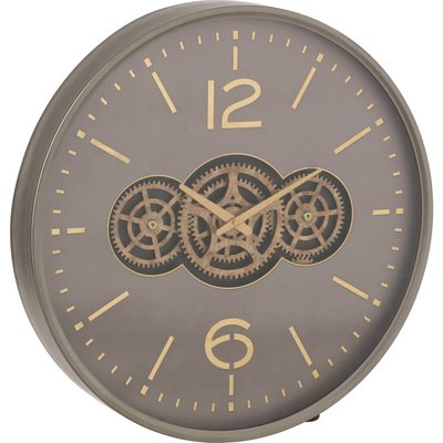 Horloge design engrenage bois  et  ambiance industrielle RECOLLECTION