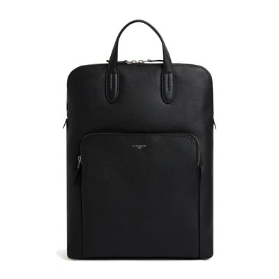 Sac à dos zippé business en cuir grainé SOPHIE LE TANNEUR