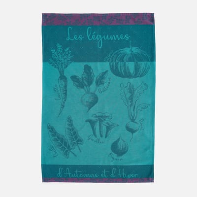 Torchon jacquard en coton POTAGER D'HIVER COUCKE