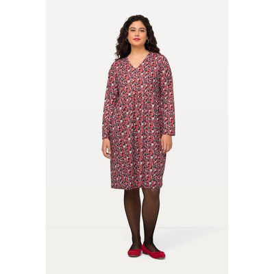 Robe courte en jersey à col en V et manches ULLA POPKEN