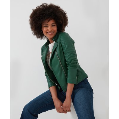 Blouson cuir vert femme La Redoute