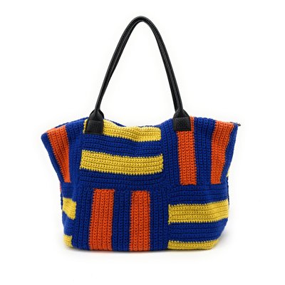 Sac à main cabas en coton et cuir NEEDLE OH MY BAG