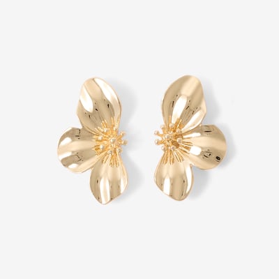 Boucles d'oreilles demi fleurs dorées BALABOOSTE