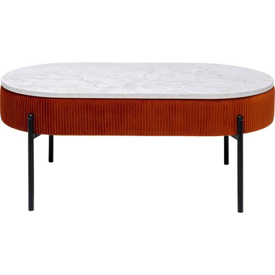 Table basse coffre Ballabile orange effet marbre blanc KARE DESIGN