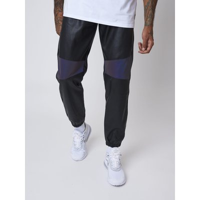 Bas de jogging simili cuir avec empiècement réfléchissant PROJECT X