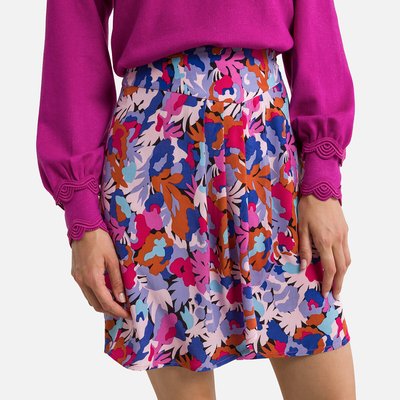 Jupe courte à fleurs multicolores FER SUNCOO