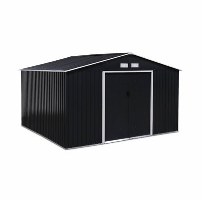 Abri de jardin métal 10,85m² avec kit d'ancrage BOULONNAIS SWEEEK