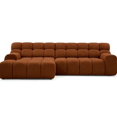 Canapé d'angle convertible 3 places en tissu texturé, ANDRE BOBOCHIC