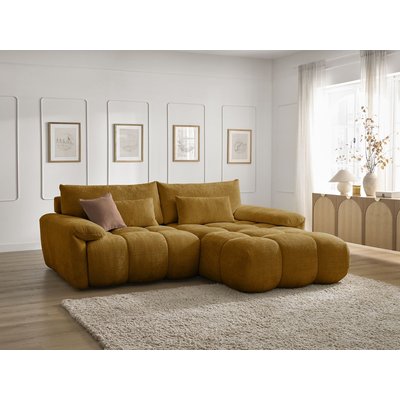 Canapé d'angle fixe 3 places en tissu texturé, IVANE BOBOCHIC