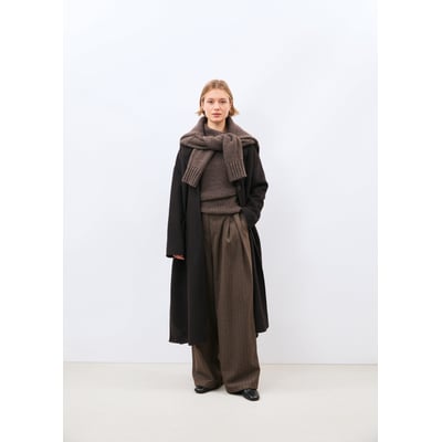 Manteau long col tailleur en laine HUMILITY