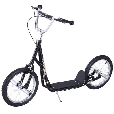 Trottinette patinette freestyle grandes roues et pegs noir HOMCOM