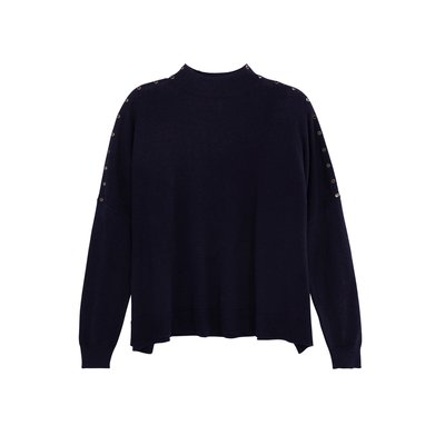 Pull cape tricot boutons décoratifs ICODE