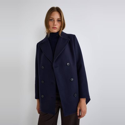 Caban long bleu marine femme La Redoute