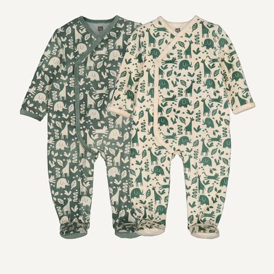 Set van 2 fluwelen 1-delige pyjama's, dierenprint LA REDOUTE COLLECTIONS
