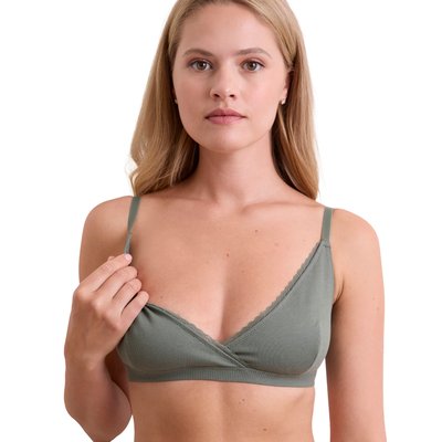 Lot de 2 soutiens-gorge ligne croisée grossesse et allaitement coton bio VERTBAUDET