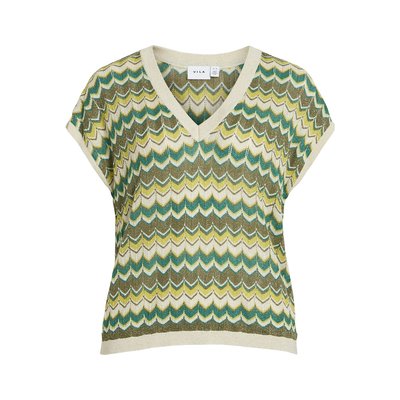 T-shirt fantasia con scollo a V VILA