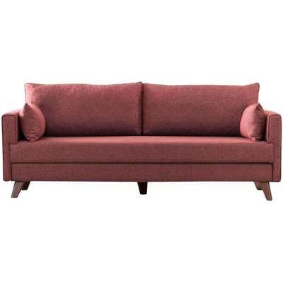Canapé 3 places convertible en tissu rouge Bella HANAH HOME
