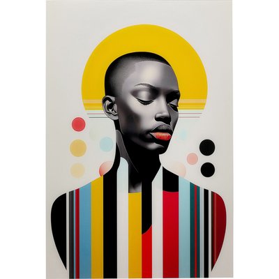 Tableau en verre femme retro jaune 80x120cm KARE DESIGN
