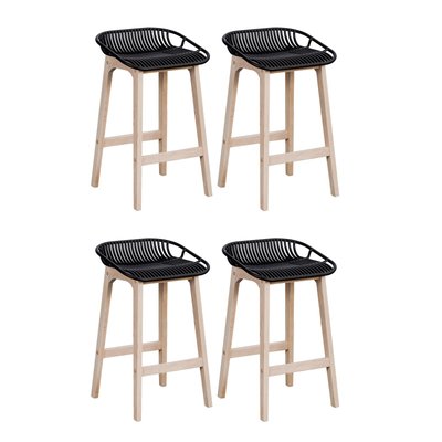Lot de chaises d'îlot et bar en chêne et assise plastique 65cm MALMO MOB IN