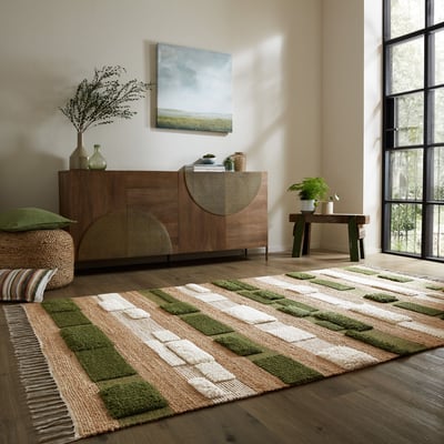 Tapis jute et laine MEDINA BLOCKS FLAIR RUGS