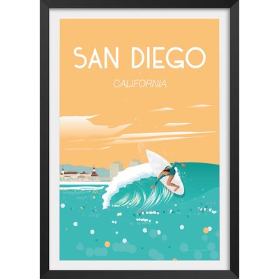 Affiche ville voyage San Diego California HEXOA