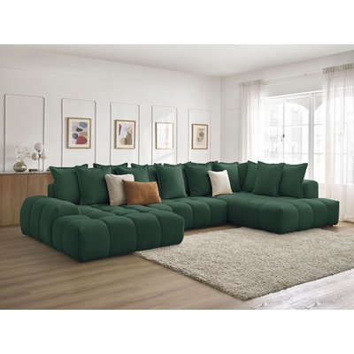 Canapé panoramique convertible 6 places en tissu texturé, EVEREST BOBOCHIC
