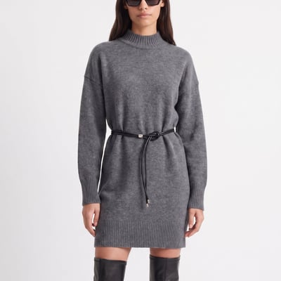 Robe-pull en maille douce avec col montant et manches longues ARIENE ARTLOVE