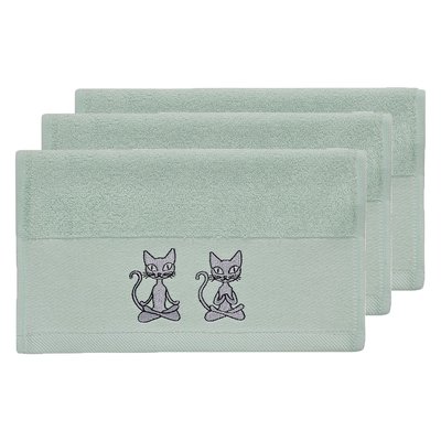 Lot de 3 serviettes invité YOGI CAT SENSEI MAISON