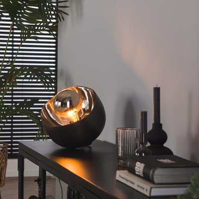 Lampe design noir et argent D 28 cm RALF PIER IMPORT