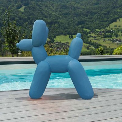 Statue jardin chien ballon bleu 100 cm WANDA COLLECTION