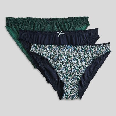 Lot de 3 culottes froufrou JULIE en coton BIO imprimé, certifié OEKO-TEX MONOPRIX