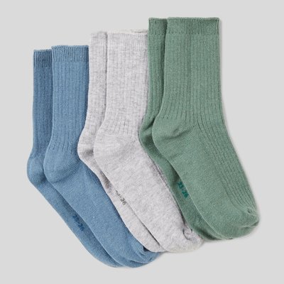 Lot de 3 paires de chaussettes unis contenant du coton BIO BOUT'CHOU