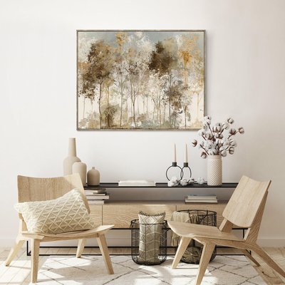 93x73cm Copper Forest Framed Print SO'HOME