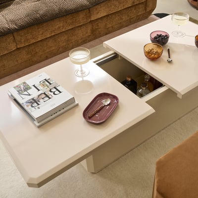Table basse bar avec rangement laquée, finition brillante, ANGILA LA REDOUTE INTERIEURS