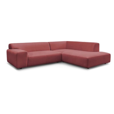 Canapé d'angle fixe 4 places en velours, LAVENA BOBOCHIC