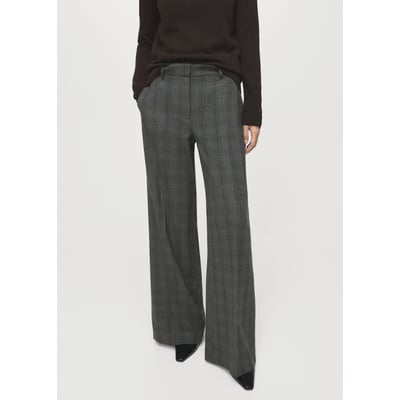 Pantalon de costume wide leg à carreaux MANGO