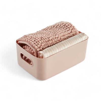 Set de douche 3 accessoires rideau tapis panier BATHROOM UTILITY