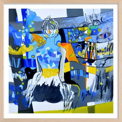 Affiche collage nu cubique HEXOA