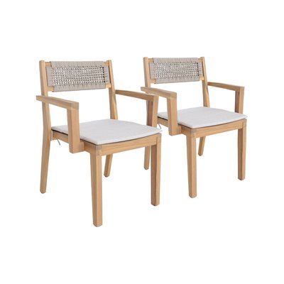 Fauteuil de jardin bois d'acacia et cordes (lot de 2) GALENA SWEEEK