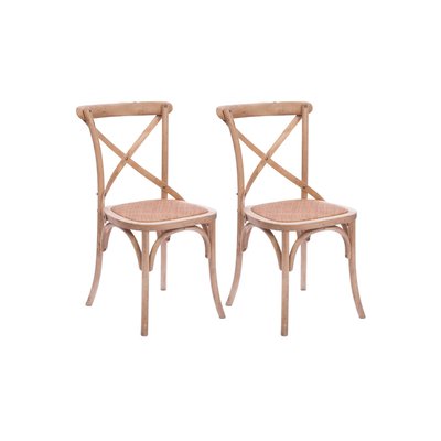 Chaises bistrot en bois massif naturel (lot de 2) - ESTAMINET HELLIN, DEPUIS 1862
