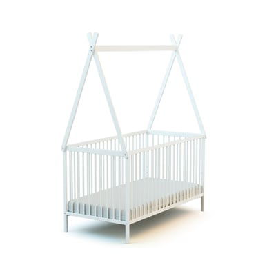 Lit bébé en bois 70 x 140 cm avec tipi WEBABY